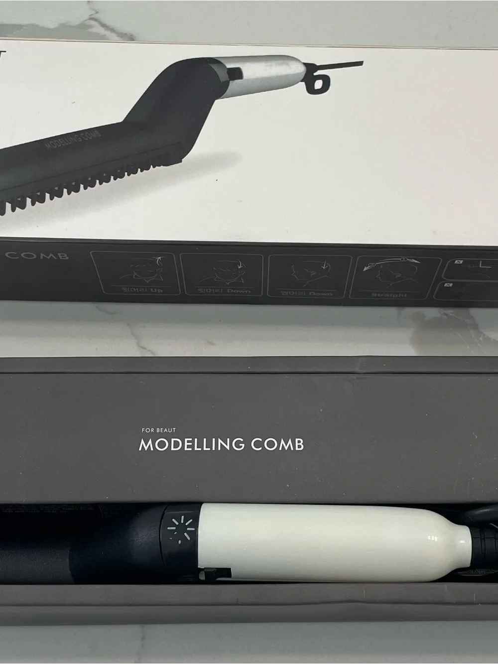 Men's Black Grooming Comb & Heated Styling Tool